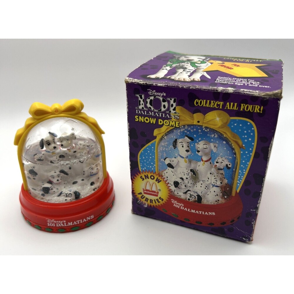 McDonald's Vintage 101 Dalmatian's 1996 Christmas Snow Flurries Dome/Globe
